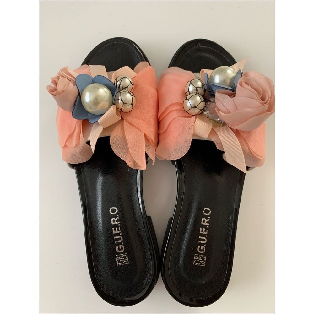New GUERO Women’s Pink Floral Flip Flop Sandals Size 6 - Picture 4 of 11